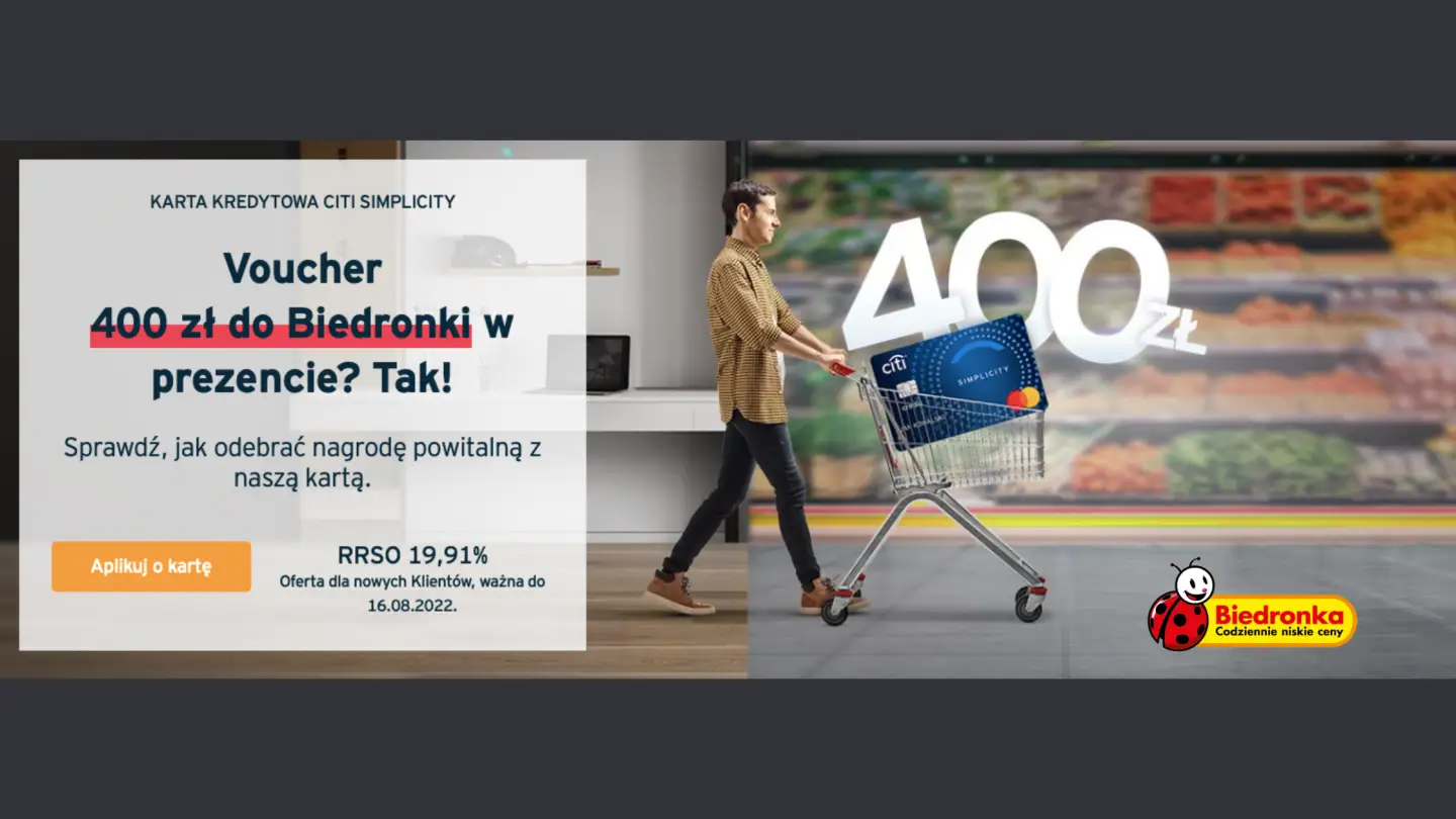 City Handlowy - 400 zł do biedronki!