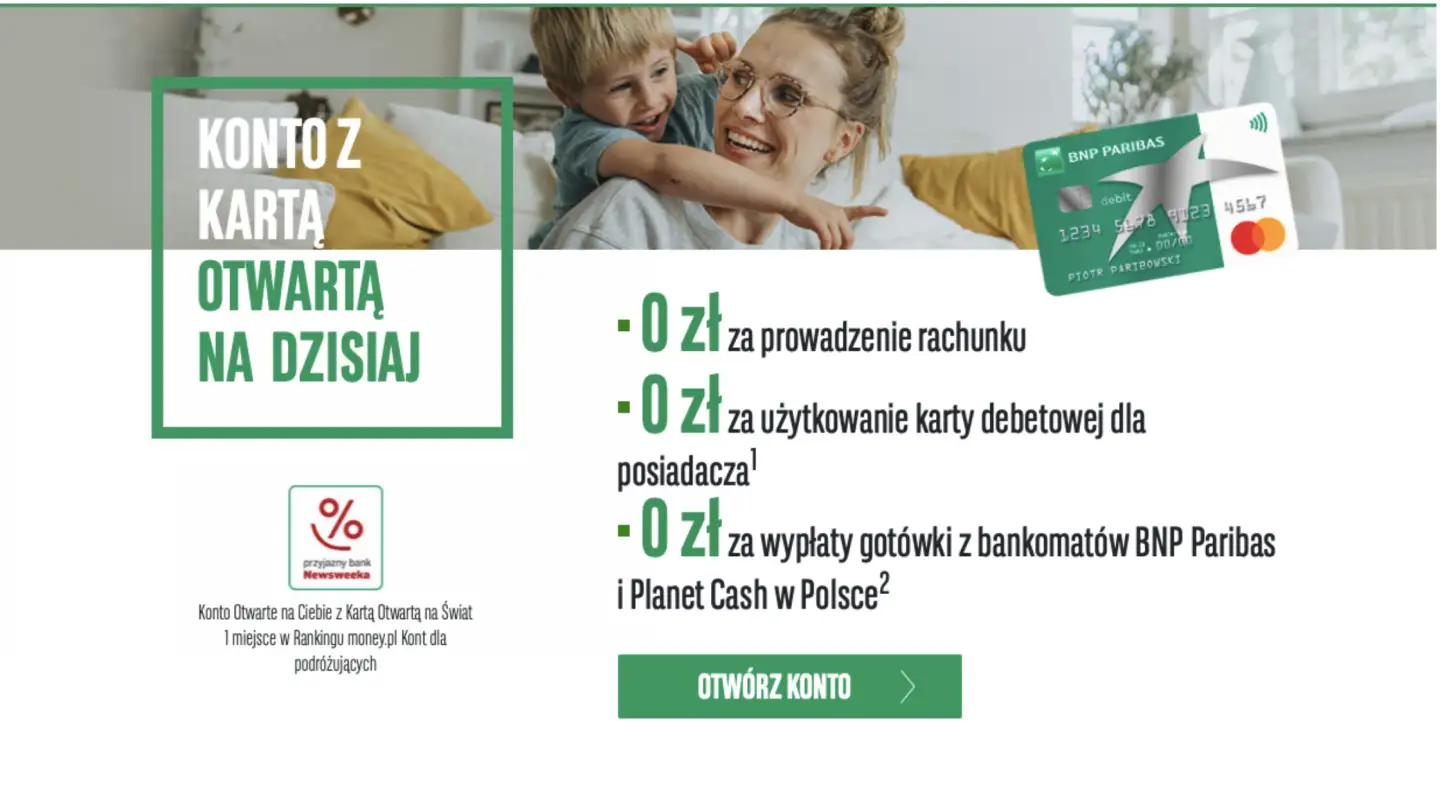 BNP - konto za zero !