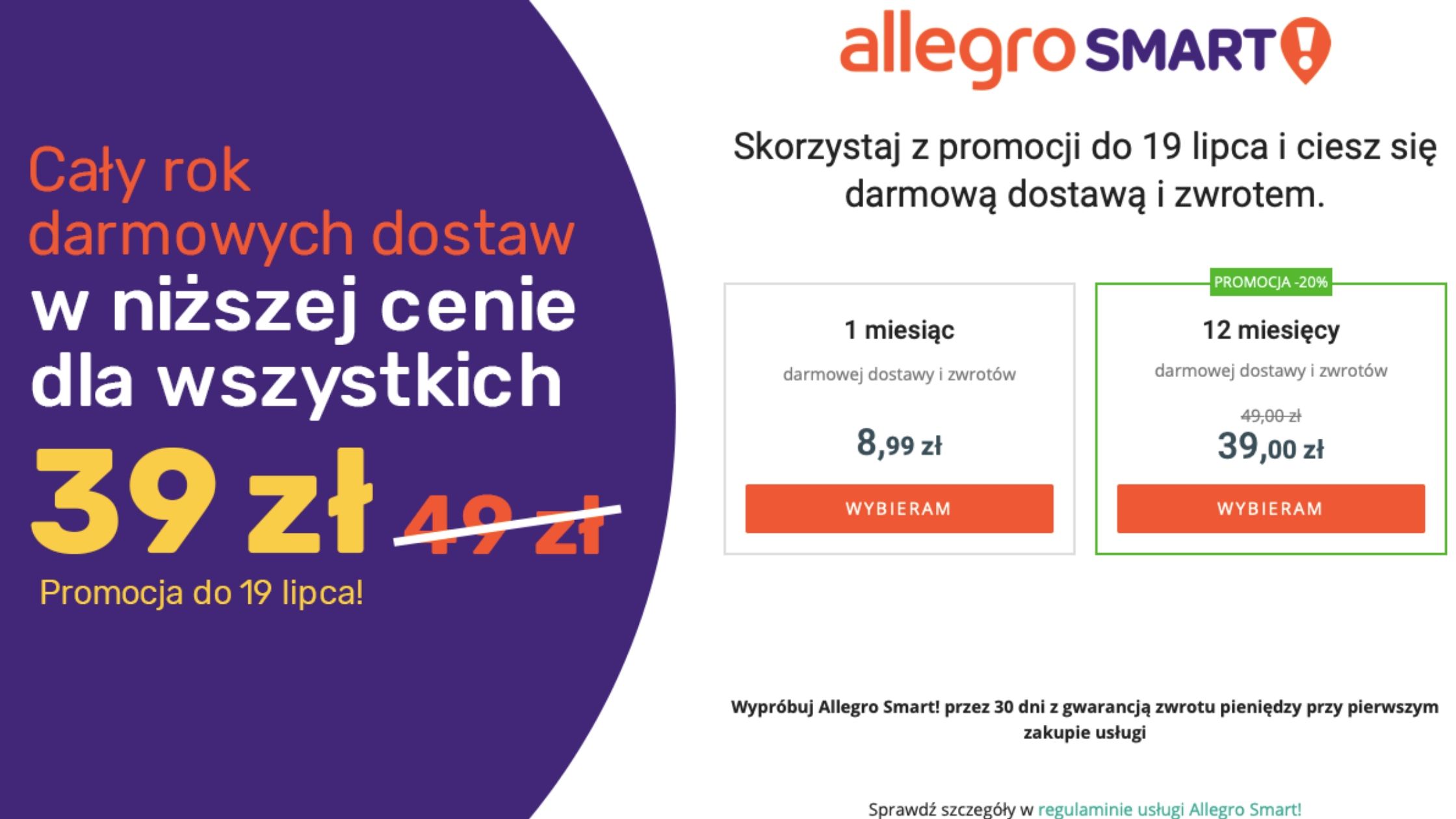 DOSTAWA SMART DLA WSZYSTKICH za 39 zł