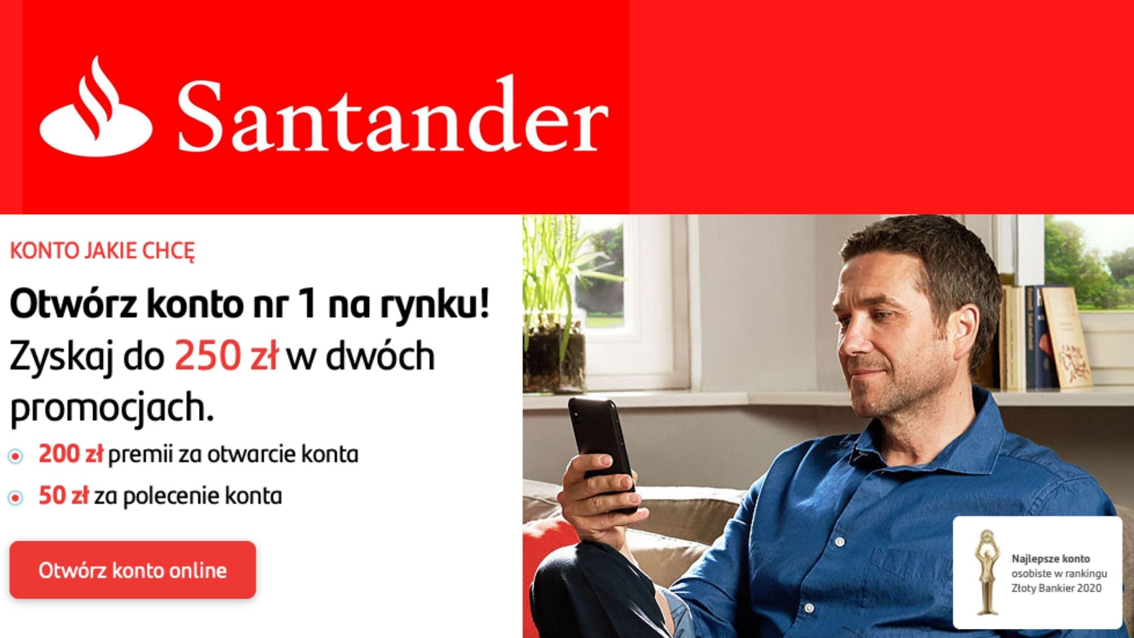 Santander - Zyskaj do 250 zł !
