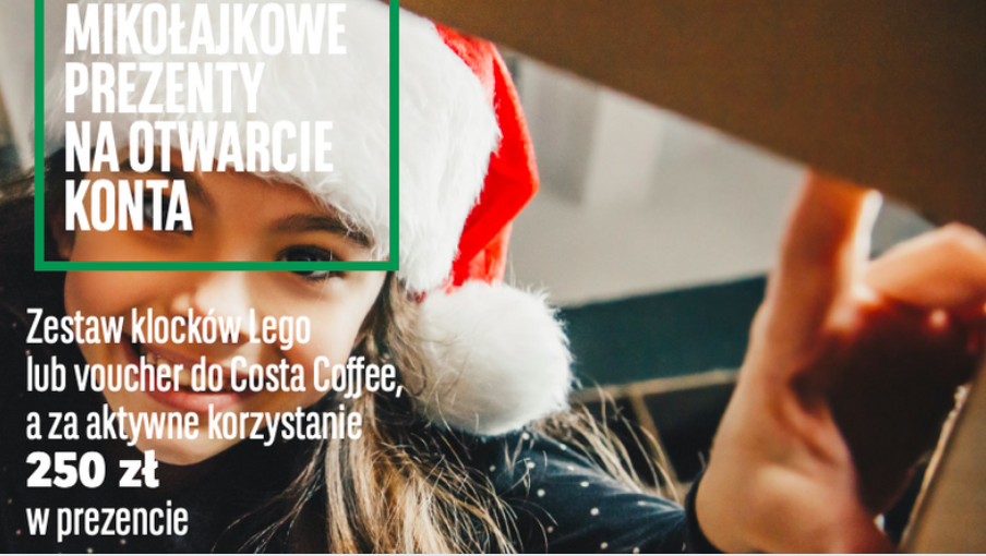 Konto Otwarte na Ciebie - Mikołajkowe 250 zł